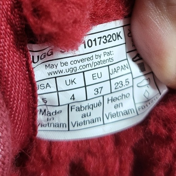 UGG Suede Chukka Boots Red Lace Up Ankle Boots Kids Size 4 - Picture 6 of 8